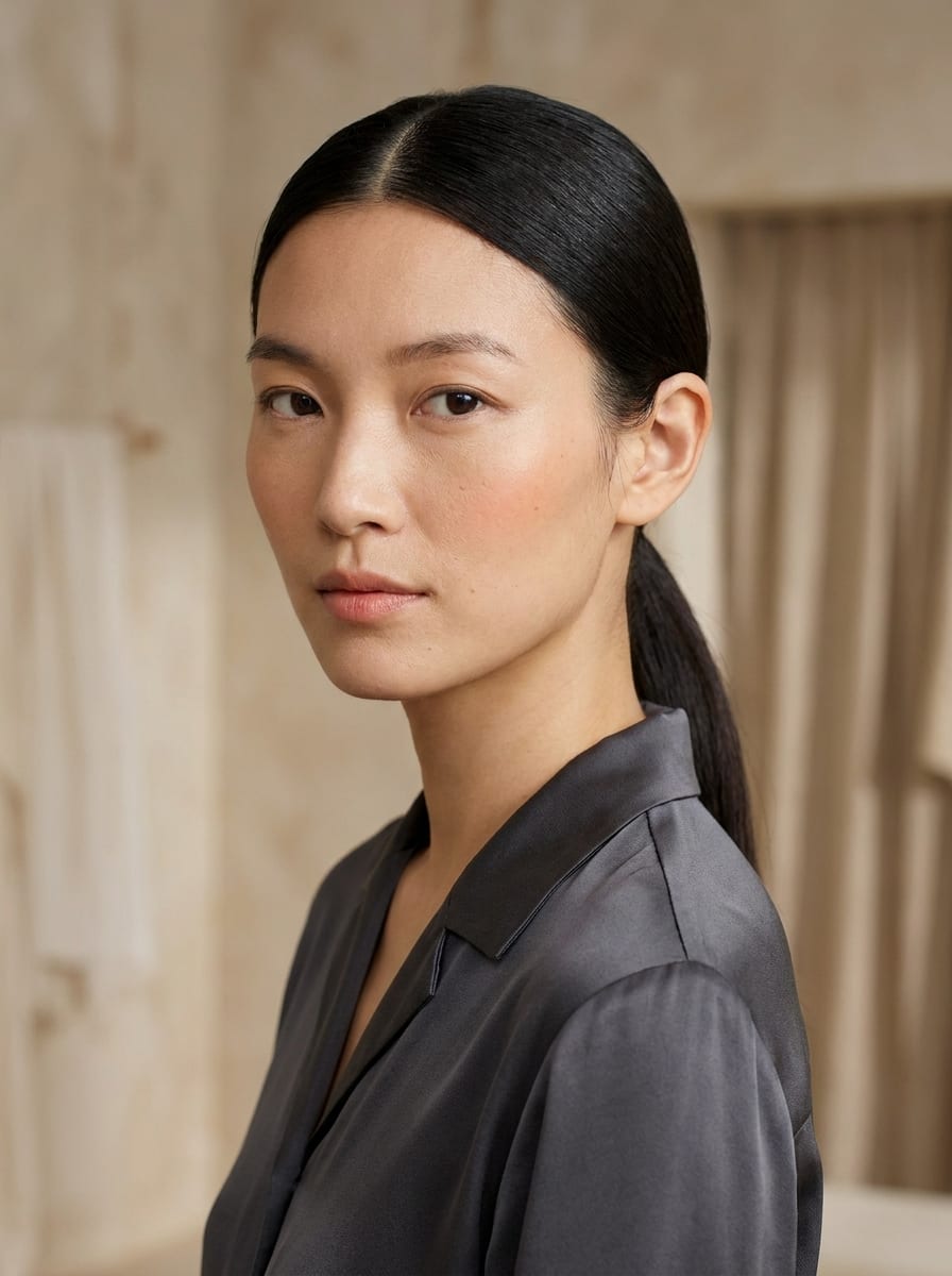 Sleek Low Ponytail - Hochzeitsgast Frisur